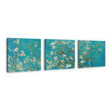 Tríptico Van Gogh Blossoming Almond Tree En Lienzo Canvas