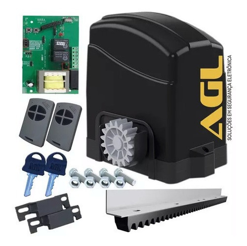 Kit Motor Portão Deslizante Agl 2 Controles 4,5 Cremalheira