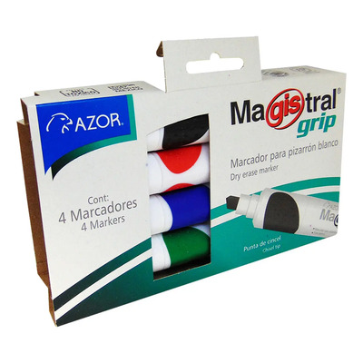Azor Magistral Grip Marcador Pizarron Blanco 4 Piezas Plumon | MercadoLibre