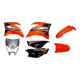 Kit Carenagem Xtz 250 Lander 2015 Laranja Com Adesivo