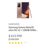 Samsung Galaxy Note20 Ultra 5g  Bronce Místico 12 Gb Ram