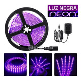 Fita Led Luz Negra Neon 5 Mts 300 Leds Fonte De Alimentação 110v/220v