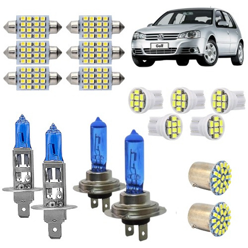 Kit 17 Lâmpadas Super Branca & Led Golf Sportline 2008/2014