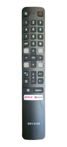 Controle Remoto Tv Tcl Smart Android Netflix Globoplay Rc802