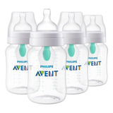 Combo 4 Unidades Biberon Avent Con Valvula Anticolico  9 Oz