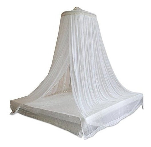 Toldo De Cama De Algodón Hecho A Mano Blanco Novica Con Anil