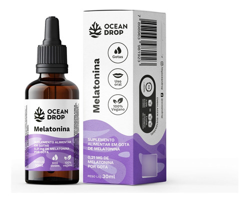 Melatonina Vegano 30ml - Ocean Drop Sabor Sem Sabor