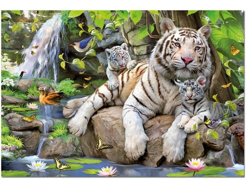 Rompecabezas: Tigres Blancos De Bengala (1000 Piezas) Educa