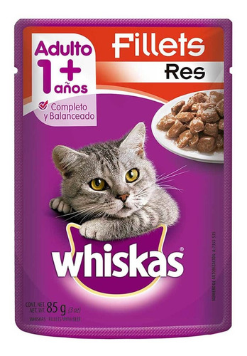 Alimento Húmedo Para Gatos Whiskas Res 85g