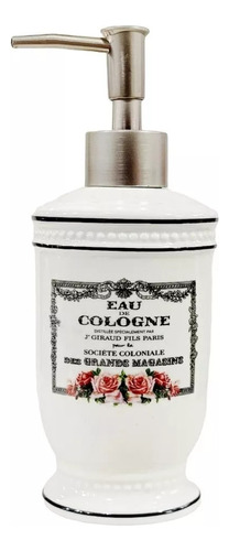 Dispenser Jabon Liquido Ceramica Vintage Cologne Blanco