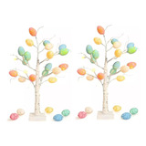 2 Luces Led Ajustables De Pascua Con Forma De Huevo De Abedu