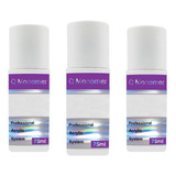 Kit 3 Monomer Liquído Acrílico Porcelana Acrigel Unhas 75ml 