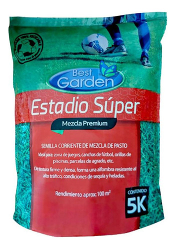 Semilla Césped Estadio Súper Mezcla De Pasto Premium 5 Kg