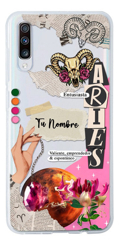 Funda Para Galaxy Mujer Signo Zodiaco Aries Con Tu Nombre