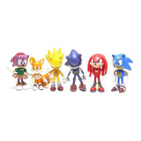 Brinquedos Sonic Shadow Tails Personagens 6pcs Miniaturas 