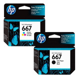 Cartucho Hp 667 Preto Original 3ym79ab + 667 Color 3ym78al