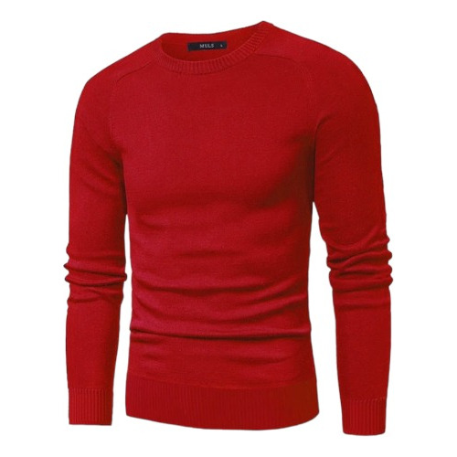 Sueter De Manga Larga Para Hombre Jersey Cuello Redondo