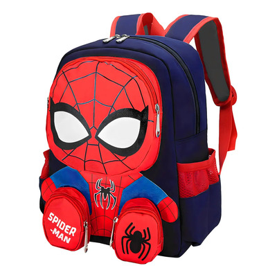 Mochila Escolar Zzx-04 Niño De Dibujos 3d Spider Man 4-7 Años Color Azul Oscuro Annizhty Dibujos Animados