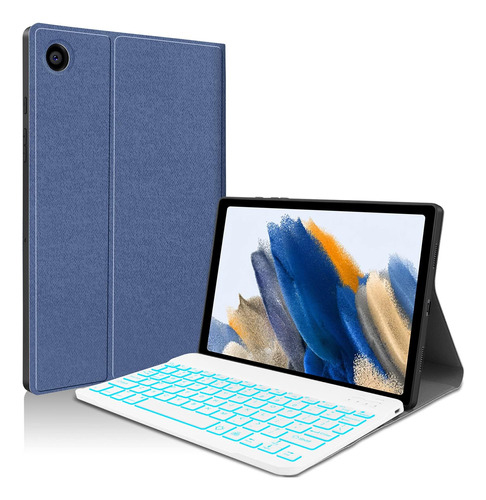 Funda Con Teclado Juqitech Para Galaxy Tab A8 Azul