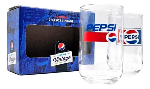 Two Pack Pepsi Vintage Vasos De Vidrio