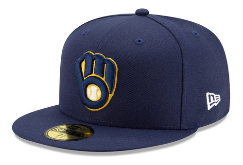 Gorra New Era Cerveceros Milwaukee Brewers 59fity Plana Azul