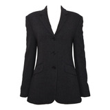 Blazer Feminino Botão Preto/cinza Emporio Armani