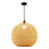 Lámpara Colgante De Bambú Tejido De Ratán Para Sala De Estar