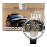 Faro Circular De 12w 4 Led 8cm X 8cm 12/24v