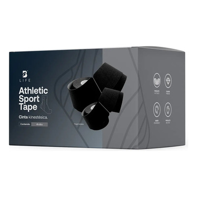 Cinta Kinesiológica 4 Colores. Athletic Sport Tape. B Life Color Negro | Meses sin interés