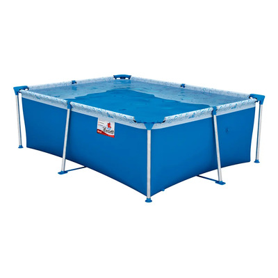 Pileta Rectangular Tiburoncito N°3 2300L Acero Inoxidable PVC Azul 2.2x1.6 m | Envío gratis