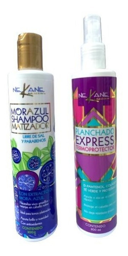 Kit Nekane Shampoo Matizador Mora Azul + Termoprotector