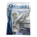 Kit 10 Unid Cabo Telefone Espiral Branco 1 Metro 018-0302