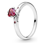 Anillo Pandora Corazón Rojo Reluciente