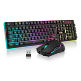 Combo De Teclado Y Mouse Inalámbricos Gamer Alto Rendimiento