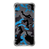 Capa Capinha Personalizada De Celular Camuflado Azul Masc02