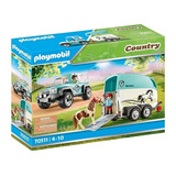 Playmobil 70511 Coche Con Remolque Para Pony Country