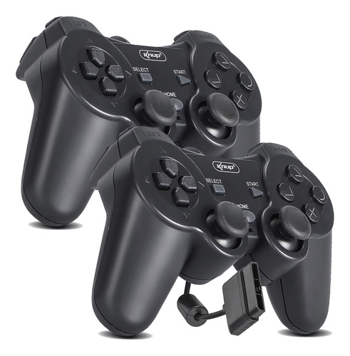 Kit 2 Controle Joystick Compatível Ps2 Playstation 2 Vibra