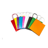 Bolsas De Papel Color Con Manija (20x18x8) X 10 Unidades