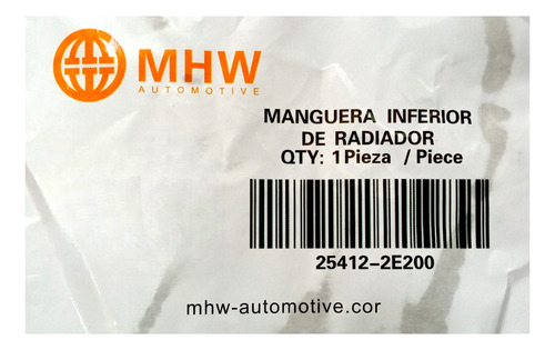 Manguera Inferior De Radiador Tucson. Kia Sportage 2.0 Foto 6