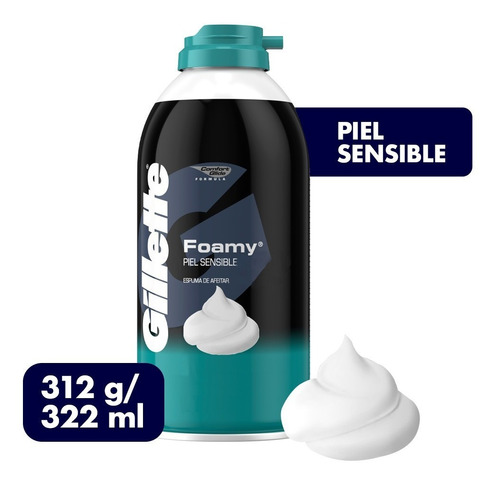 Espuma Para Afeitar Gillette Foamy Ideal Para Piel Sensible 312gr