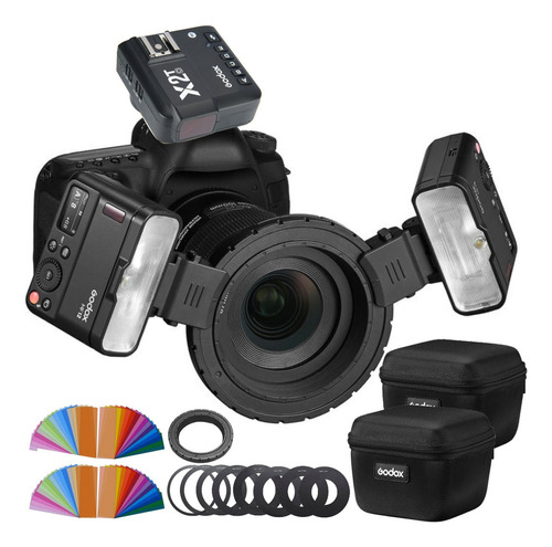 Flash Macro Duplo Godox Mf12 Para Câmera Sony + Rádio X2t