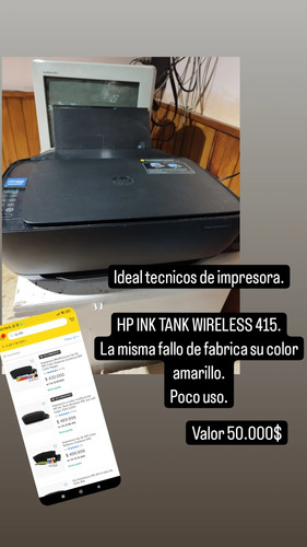 Hp Ink Tank Wireless 415(leer Bien)(con Falla)