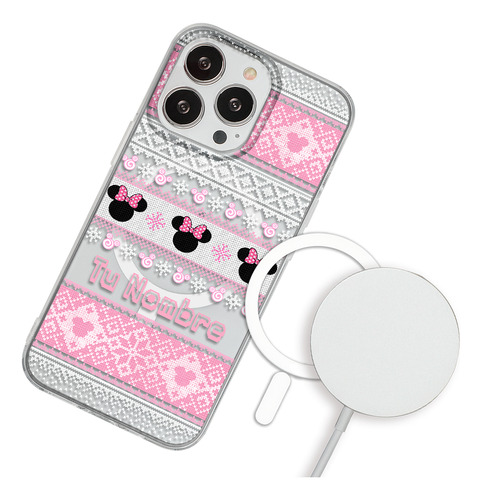 Funda Para iPhone Magsafe Minnie Mouse Ugly Suéter Nombre