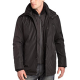 Chaqueta Kenneth Cole Negra Doble Capa - Xl - 100% Original