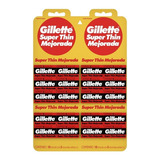 Gillette Super Thin Roja Hojas Afeitar Blisters X20 Unidades