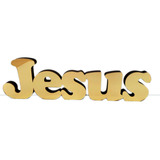 Jesus Decoração Mdf Com Acrílico Espelhado Dourado Palavra Cor Dourado Espelhado