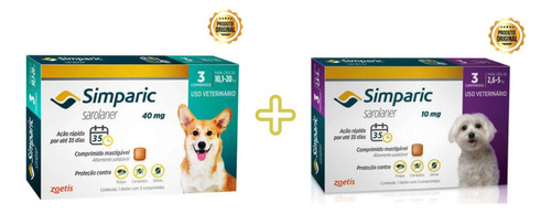 1 Simparic 40mg 10-20kg + 1 Simparic 10mg 2,6-5kg 3 Comp