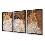 Quadro Decorativo Quarto Gesso Branco Terra 50x70 Trio Vidro