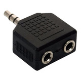 Adaptador Plug 3.5mm X 1/jack 3.5mm X 2 - Negro