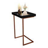 Mesa De Apoio 4774 Preto Pé De Ferro Bronze Jb Bechara